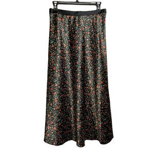 NWT Victoria Secret PINK Black & Red Floral Maxi Skirt elastic waist size M
